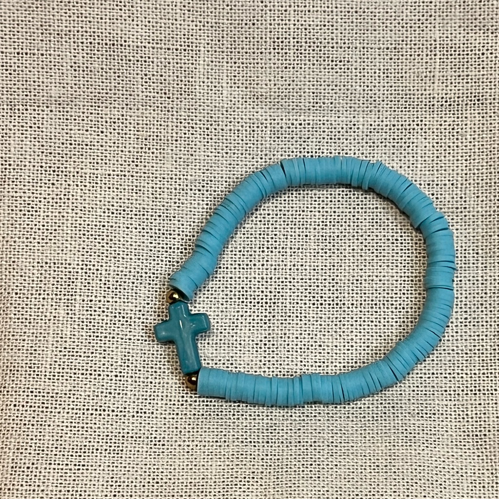 Teal Blue Beaded Bracelet